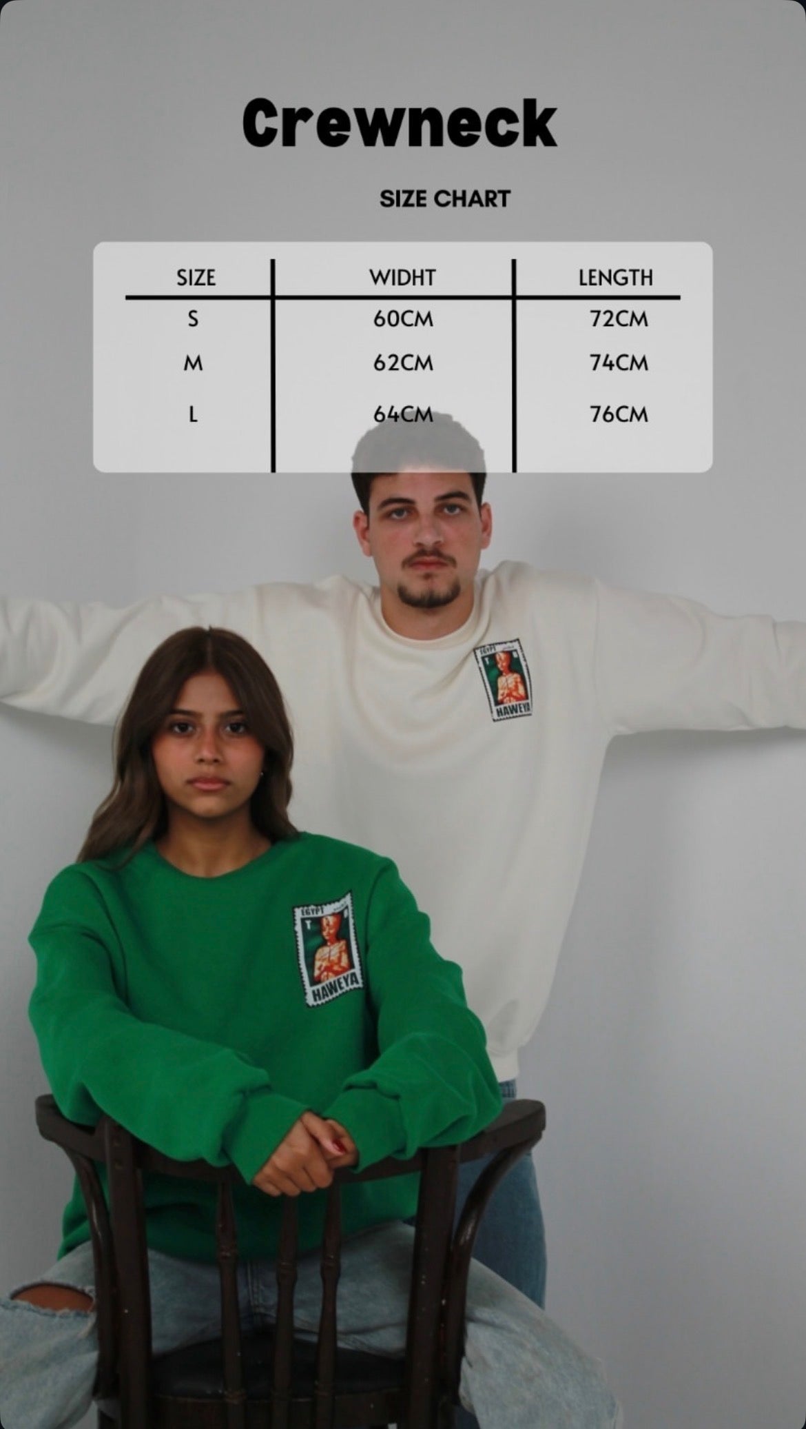 Stitched white crewneck