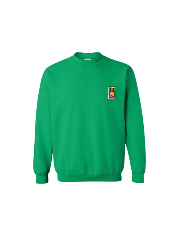 Stitched green crewneck
