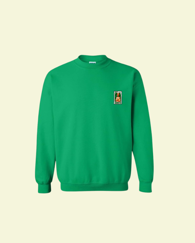 Stitched green crewneck