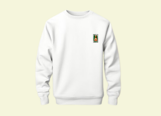 Stitched white crewneck